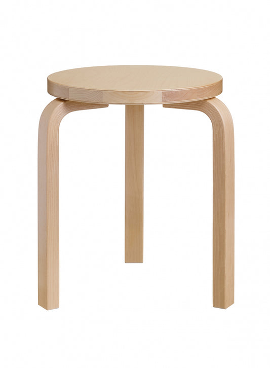 Stool 60, Legs Birch, Seat Birch - Artek