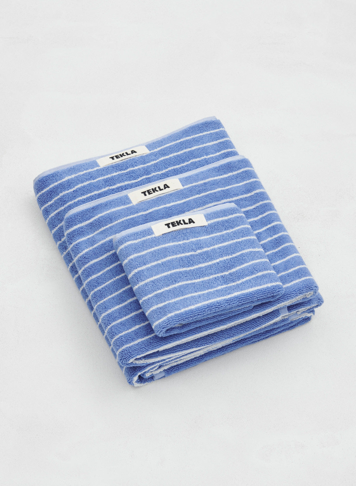 Guest Towel, Clear Blue Stripes - Tekla