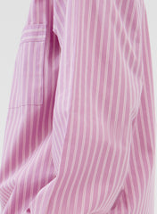 Long Sleeved Shirt, Purple Pink Stripes - Tekla