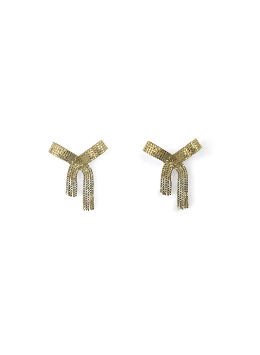 Earrings, Ribbon-bon Gold, Short - Martine Viergever