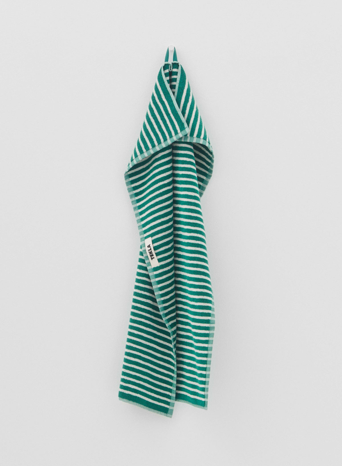 Hand Towel, Teal Green Stripes - Tekla