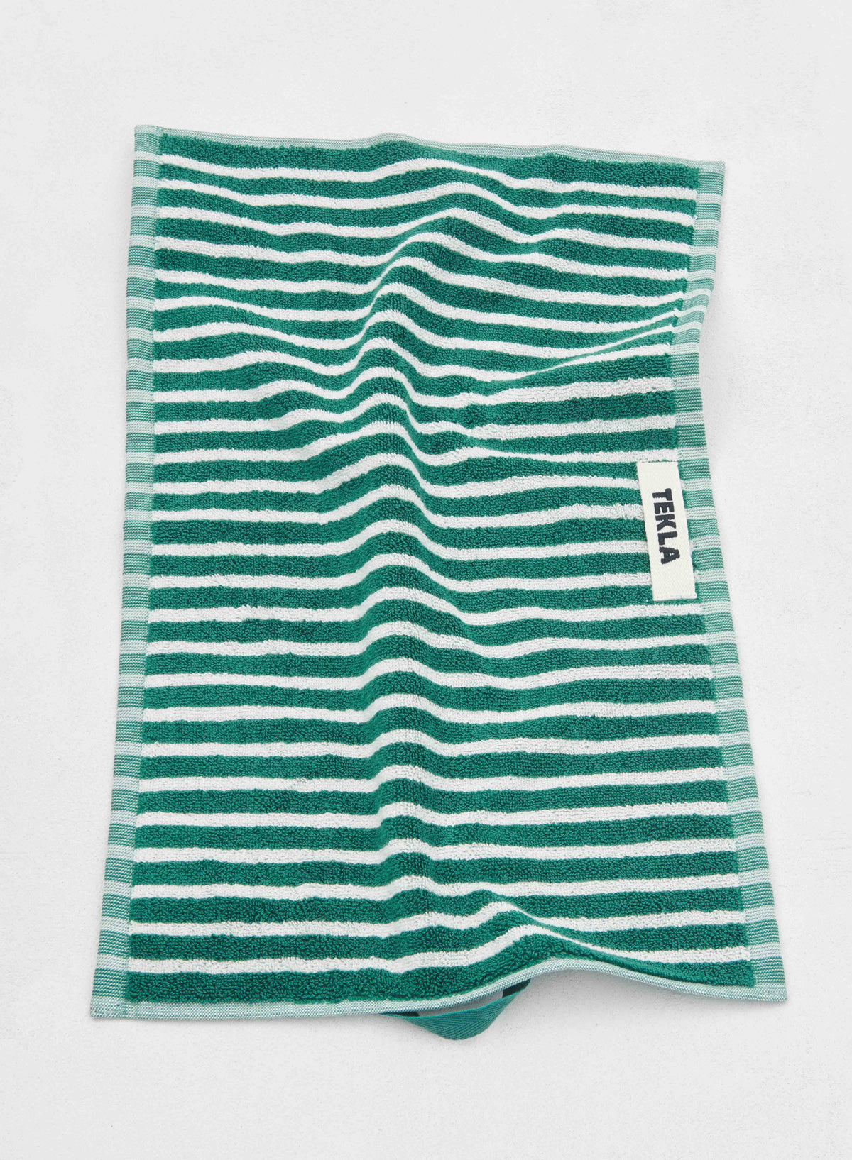 Guest Towel, Teal Green Stripes - Tekla