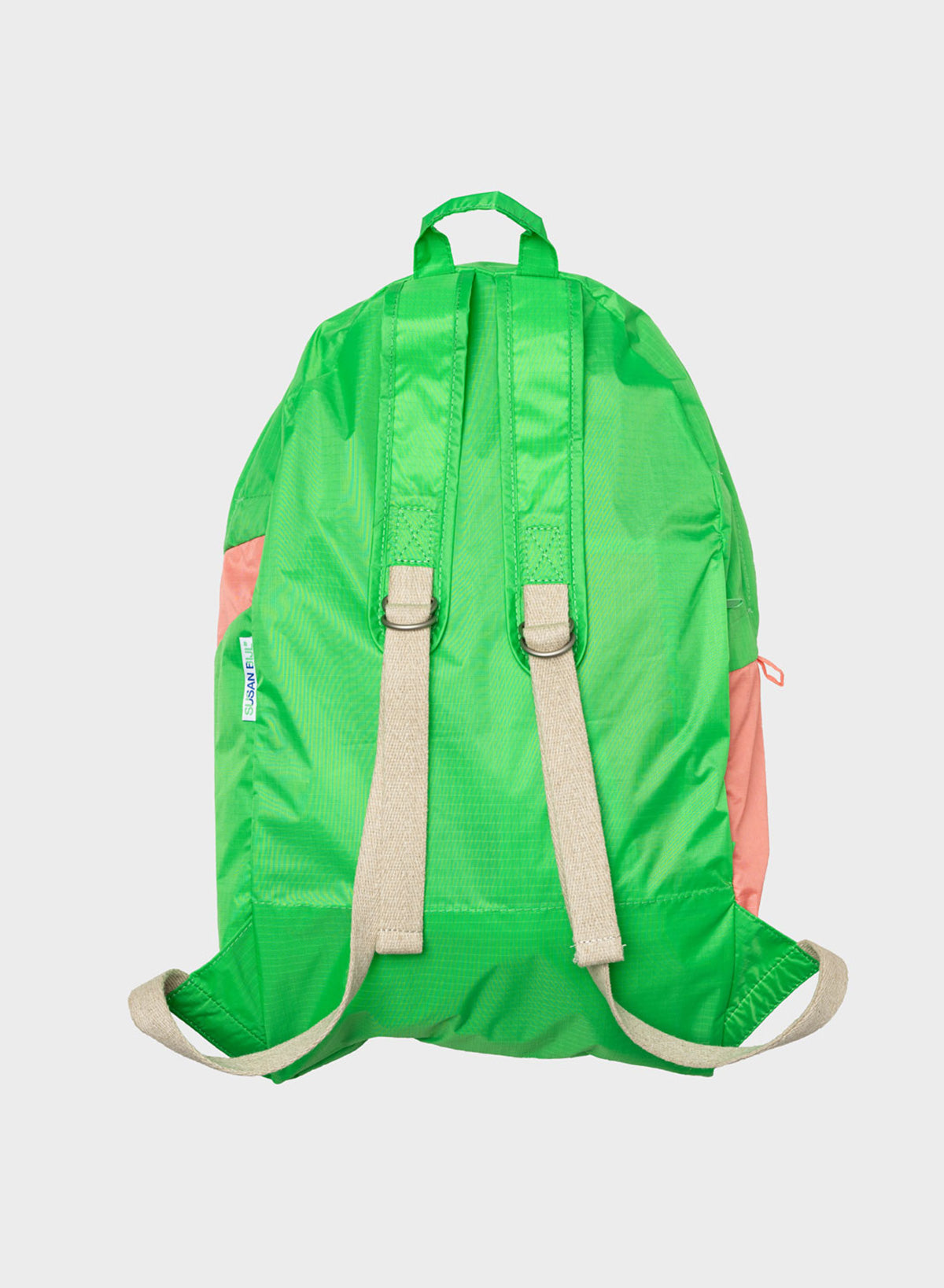 The New Foldable Backpack Greenscreen & Coral Large