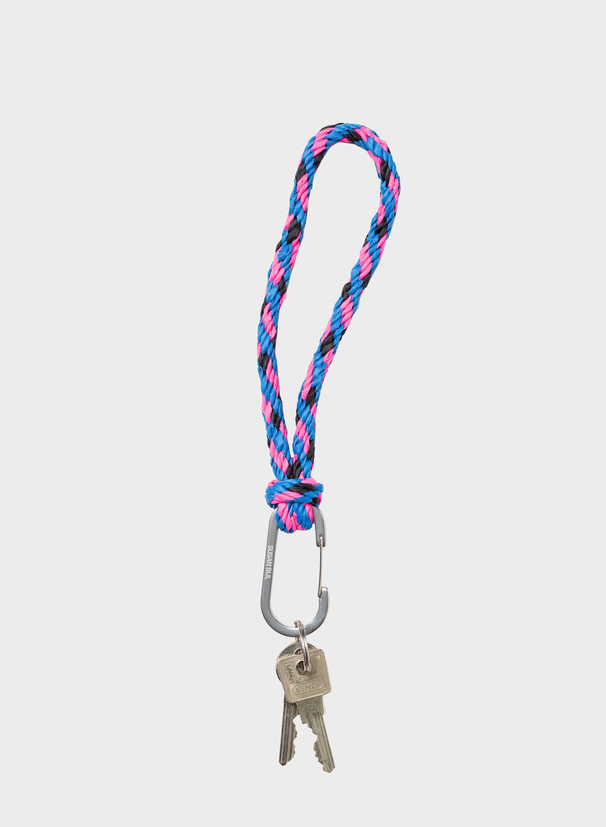 The New Kumihimo Keychain Blueback & Fluo Pink