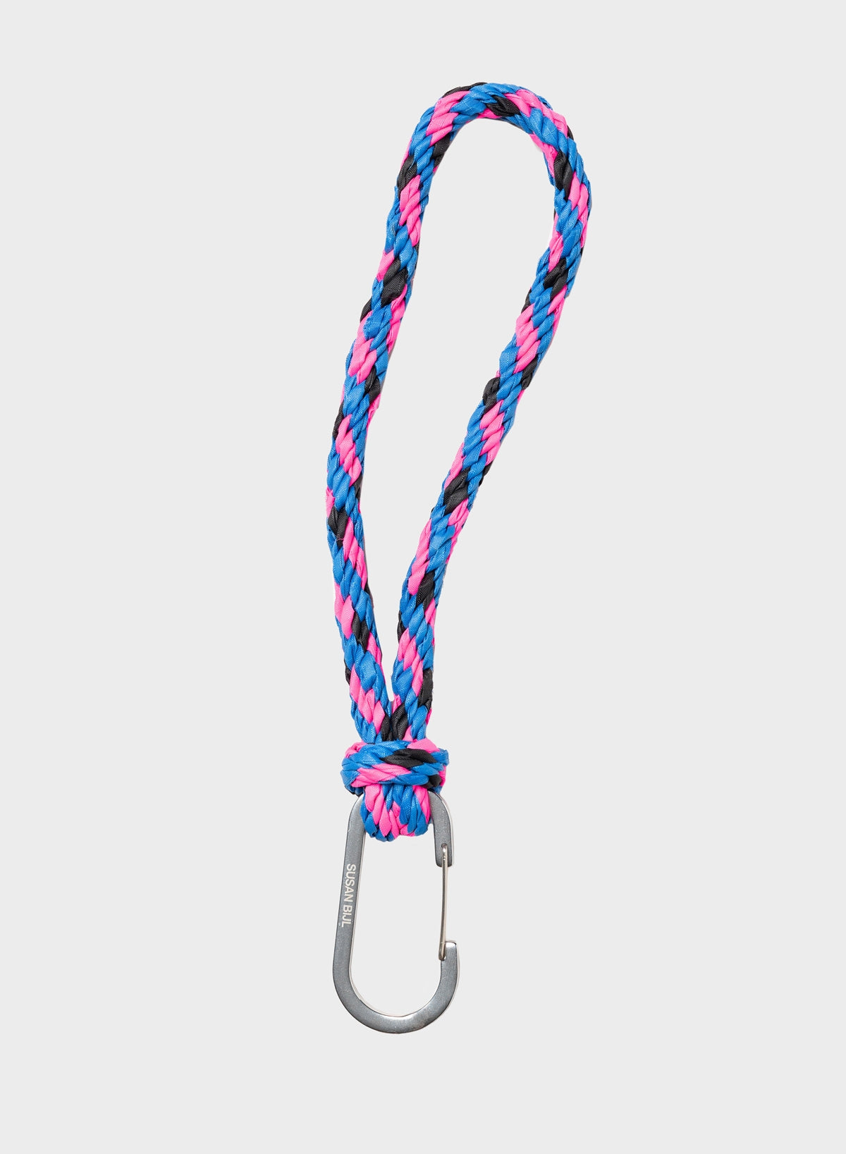 The New Kumihimo Keychain Blueback & Fluo Pink