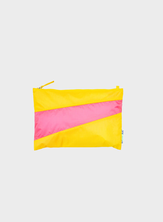 The New Pouch TV Yellow & Fluo Pink Medium