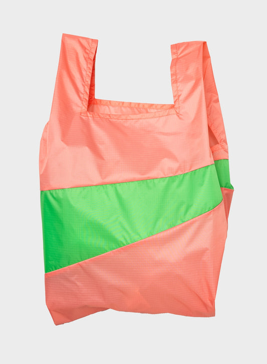 The New Shopping Bag Coral & Greenscreen Large