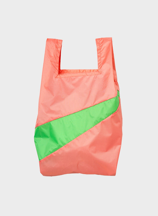 The New Shopping Bag Coral & Greenscreen Medium