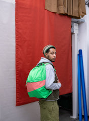 The New Foldable Backpack Greenscreen & Coral Large