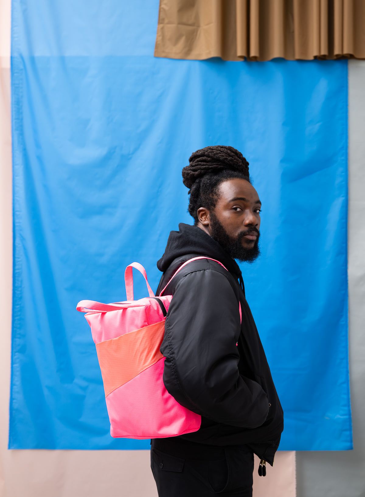 The New Backpack Fluo Pink & Coral One Size