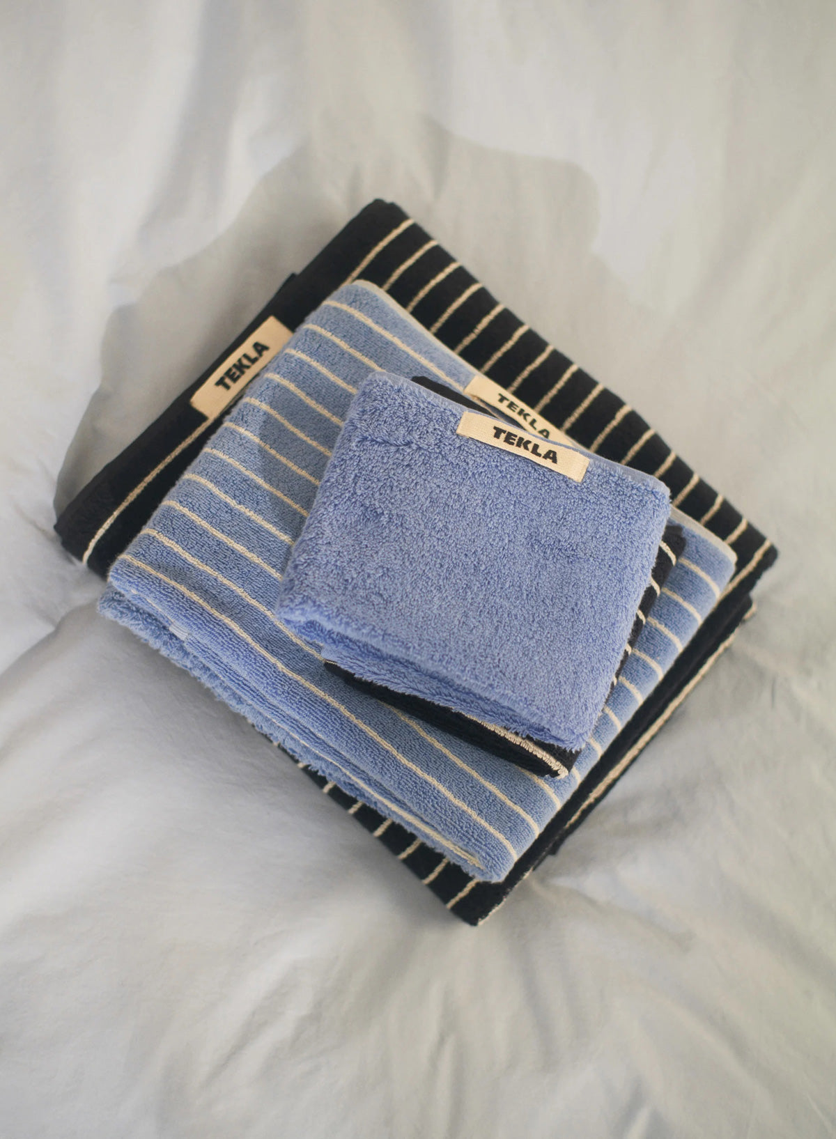 Guest Towel, Clear Blue Stripes - Tekla