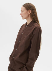 Long Sleeved Shirt, Coffee - Tekla