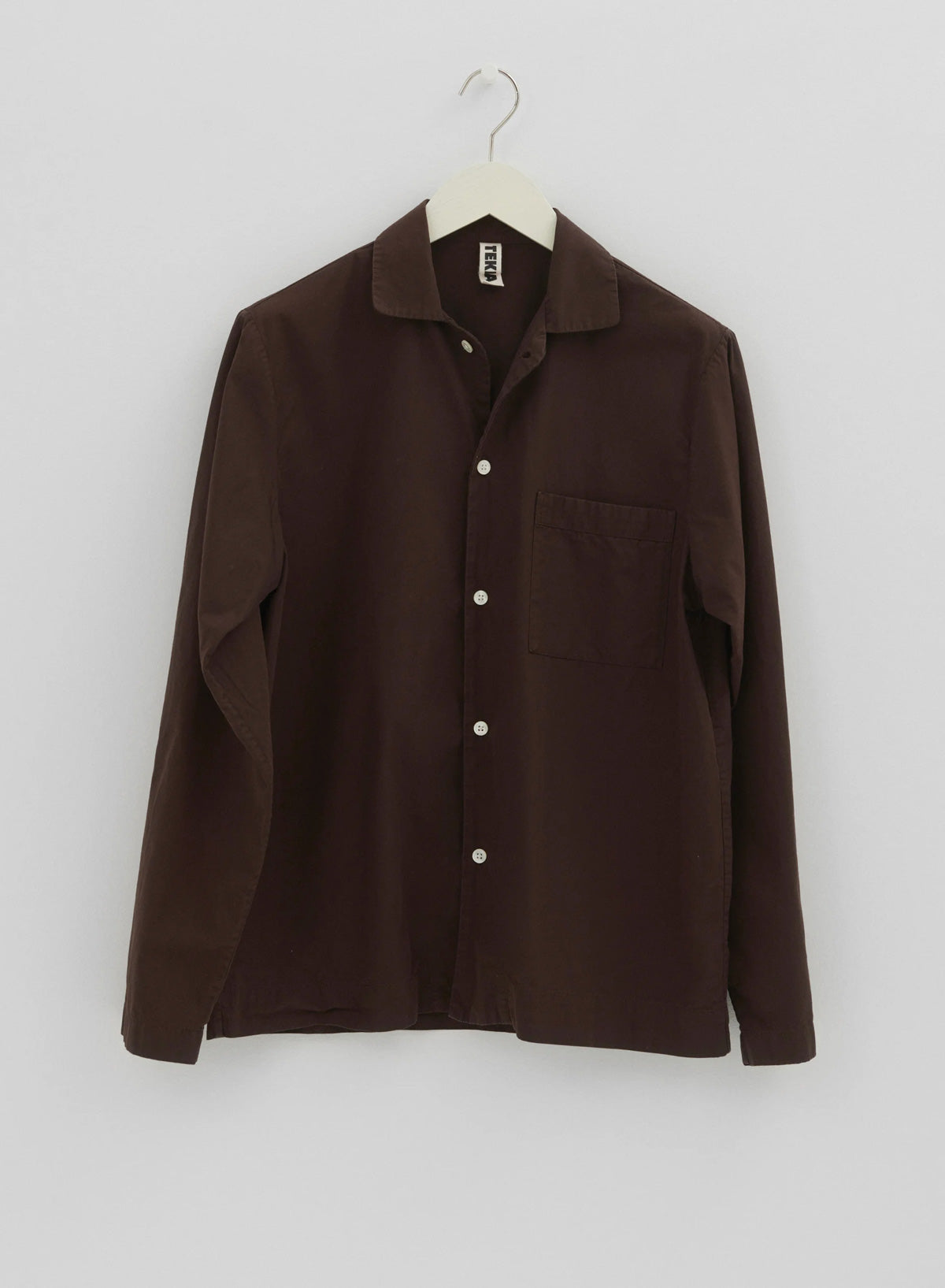 Long Sleeved Shirt, Coffee - Tekla