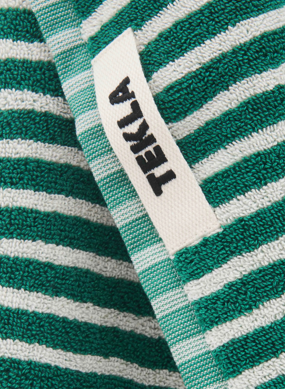 Hand Towel, Teal Green Stripes - Tekla