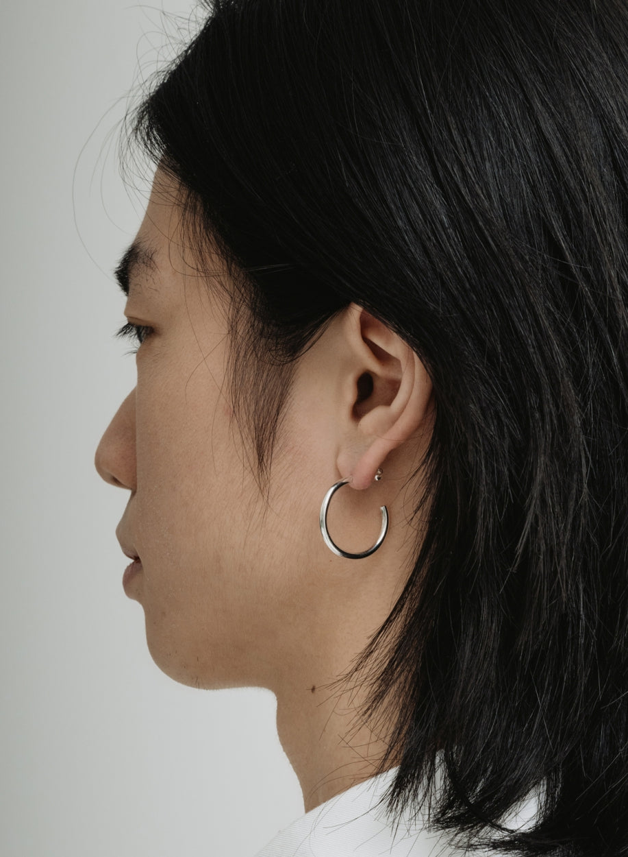 Earrings, Trochus Silver, Large - Martine Viergever