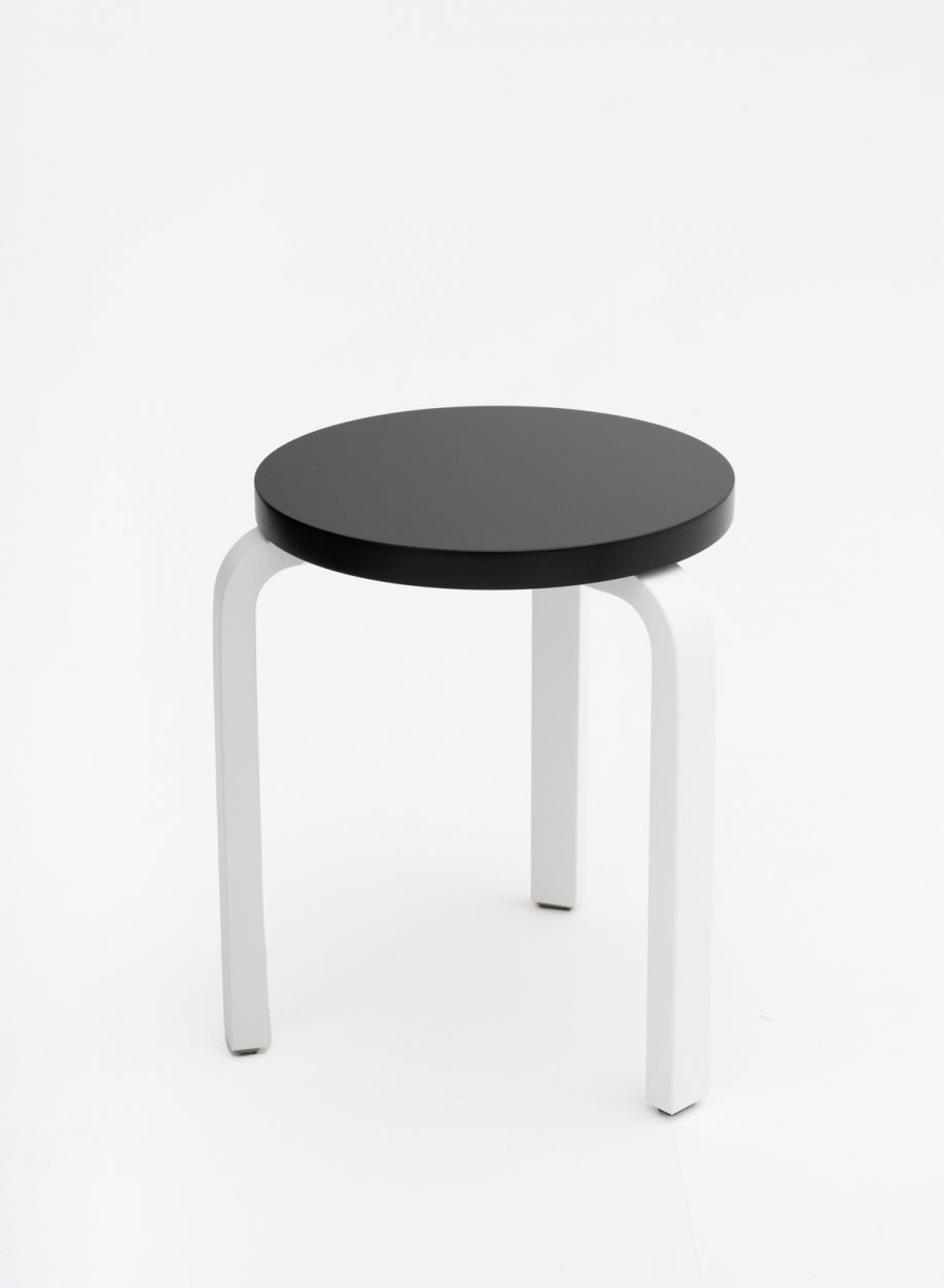 Stool 60, Legs White, Seat Black - Artek