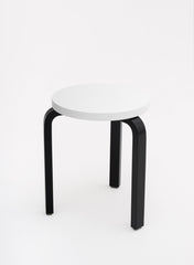 Stool 60, Legs Black, Seat White - Artek