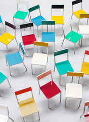 Alu Chair, Yellow Seat, Candy Blue Back - Muller van Severen